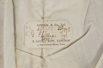 Lot 166 - A Sandon & Co Ltd navy velvet court livery, 1929