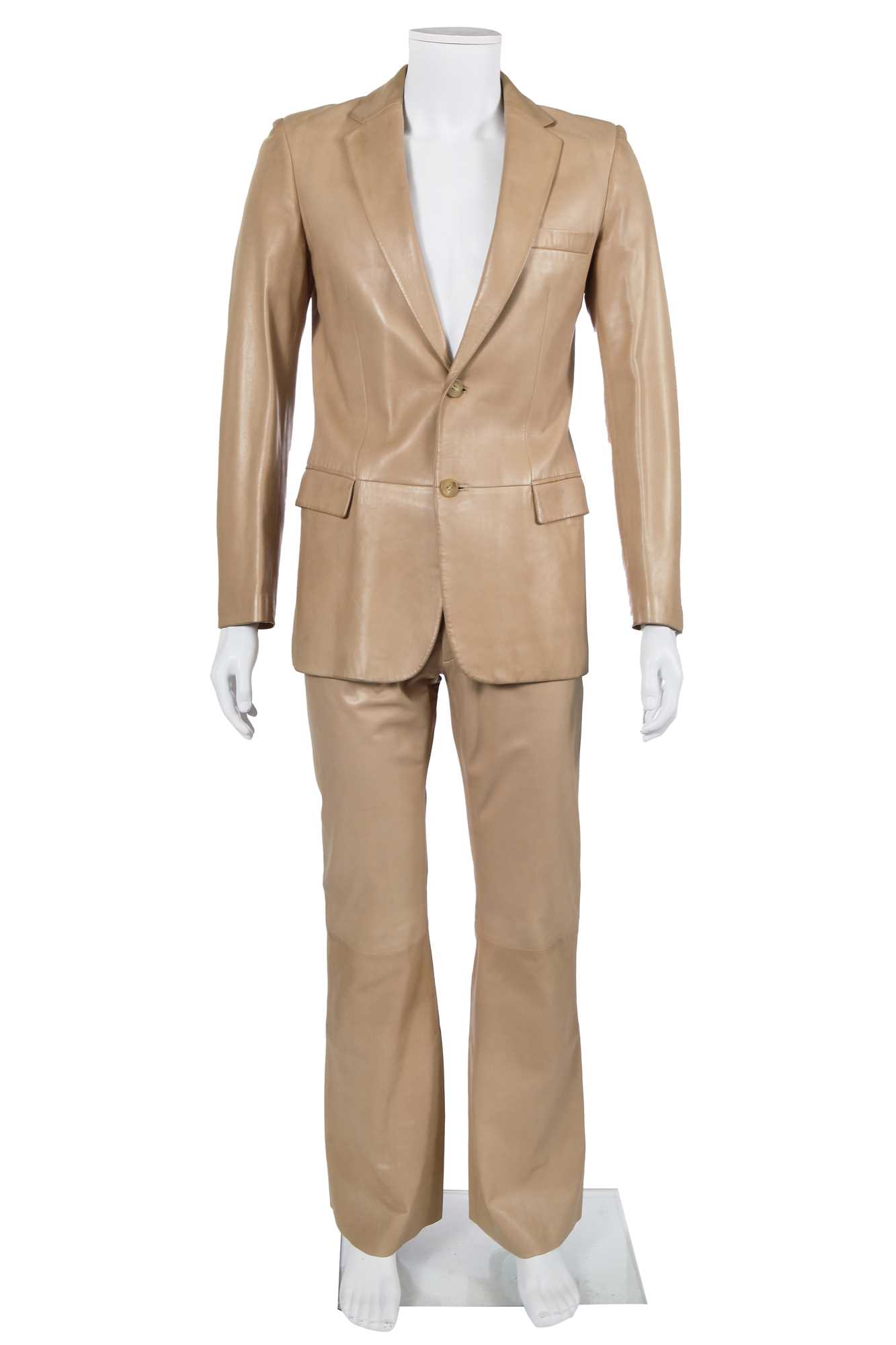 Lot 14 - A Gucci by Tom Ford men's tan lambskin suit, Spring-Summer 2000