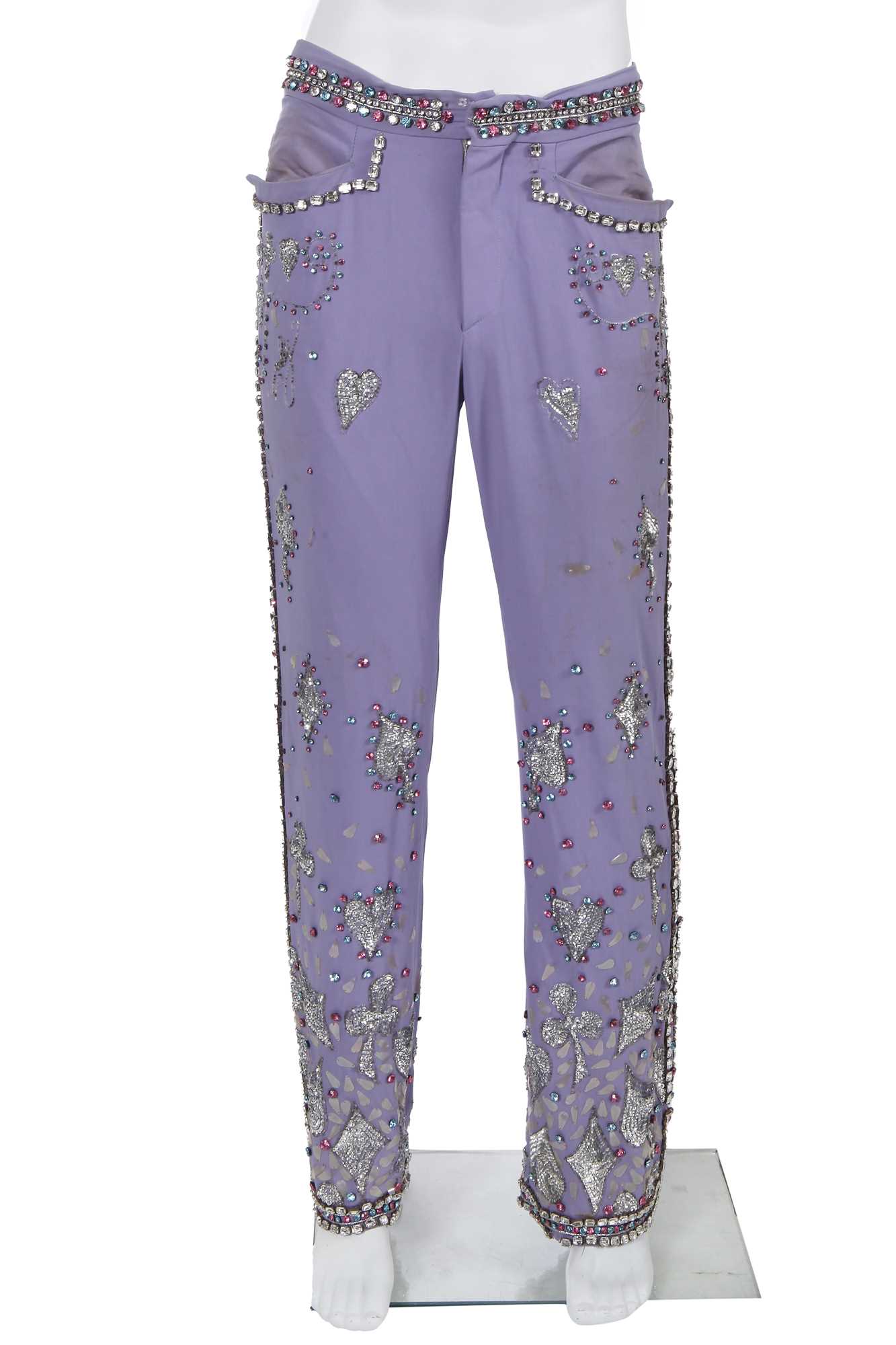 Lot 17 - A pair of Gucci by Tom Ford men's lavender wool gabardine trousers, Spring-Summer 1999
