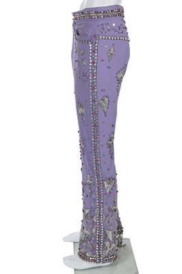 Lot 17 - A pair of Gucci by Tom Ford men's lavender wool gabardine trousers, Spring-Summer 1999