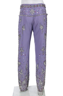 Lot 17 - A pair of Gucci by Tom Ford men's lavender wool gabardine trousers, Spring-Summer 1999