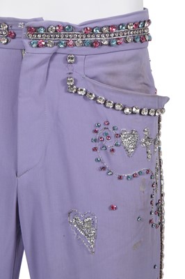 Lot 17 - A pair of Gucci by Tom Ford men's lavender wool gabardine trousers, Spring-Summer 1999