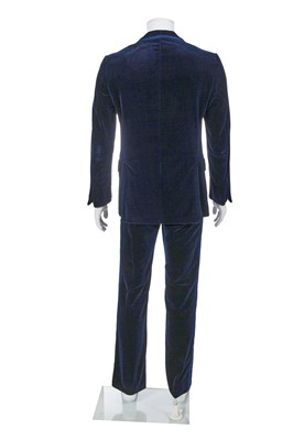 Lot 13 - A Gucci by Tom Ford men's blue velvet smoking suit, Autumn-Winter 2004-05