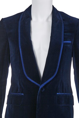 Lot 13 - A Gucci by Tom Ford men's blue velvet smoking suit, Autumn-Winter 2004-05