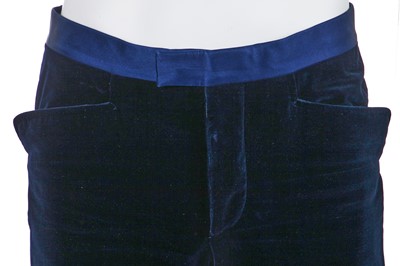 Lot 13 - A Gucci by Tom Ford men's blue velvet smoking suit, Autumn-Winter 2004-05
