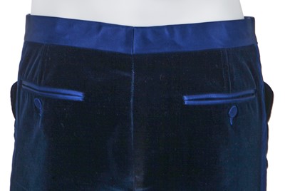 Lot 13 - A Gucci by Tom Ford men's blue velvet smoking suit, Autumn-Winter 2004-05