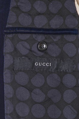 Lot 13 - A Gucci by Tom Ford men's blue velvet smoking suit, Autumn-Winter 2004-05