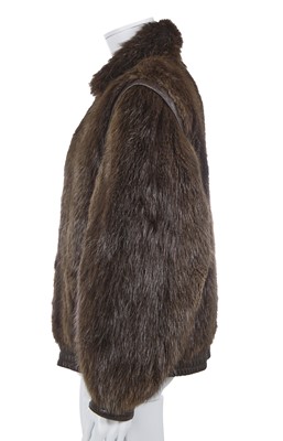 Lot 154 - A Bill Blass men's brown beaver fur jacket, 1980s