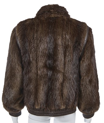 Lot 154 - A Bill Blass men's brown beaver fur jacket, 1980s