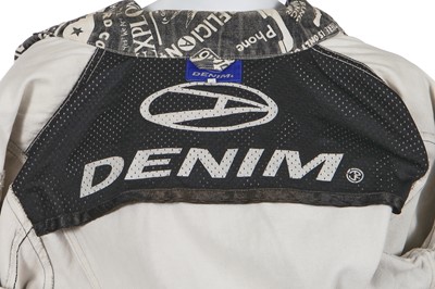 Lot 144 - A John Richmond men's grey and white printed denim ensemble, 1990s