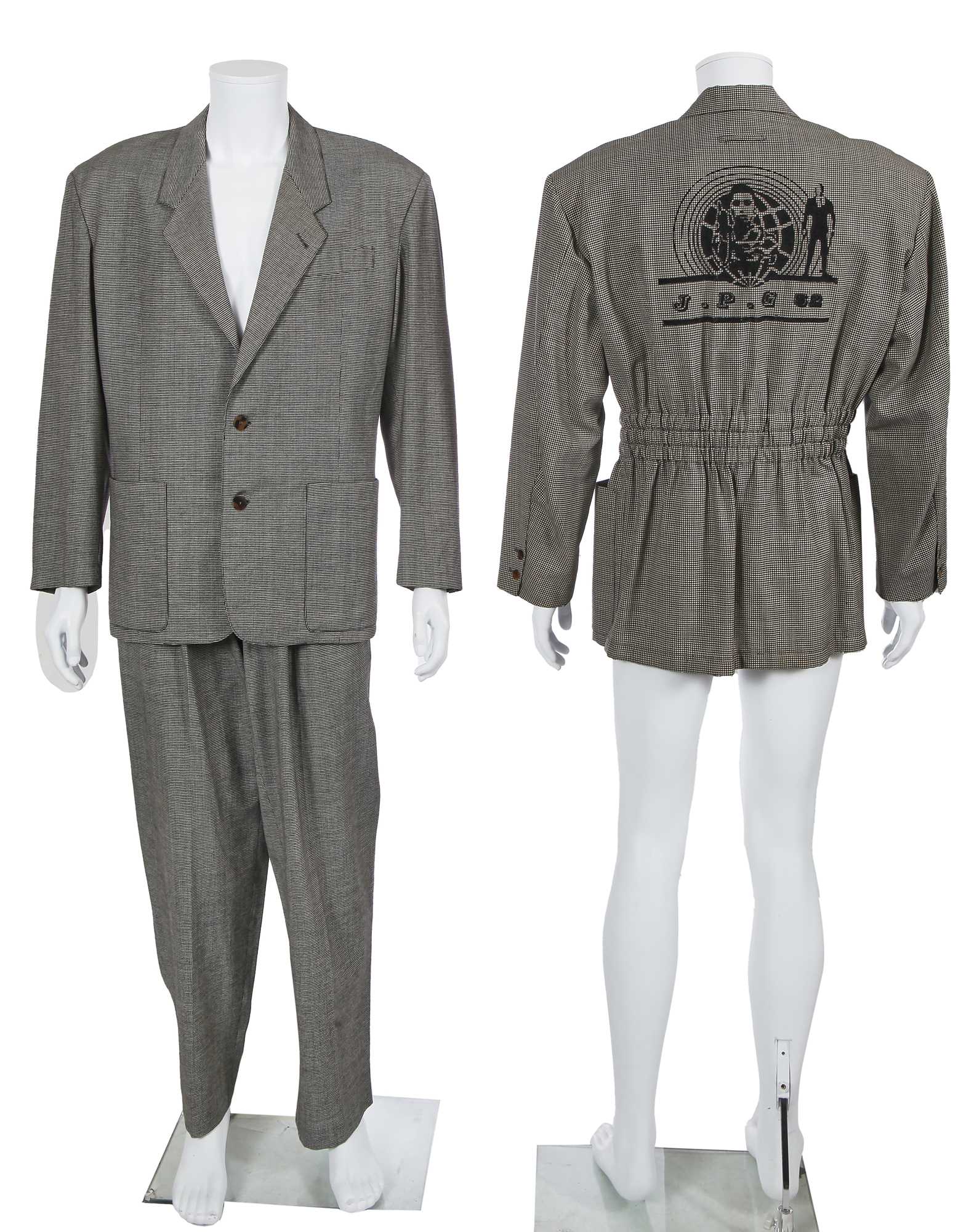 Lot 95 - A Jean Paul Gaultier men's houndstooth wool suit and jacket, mid-1980s
