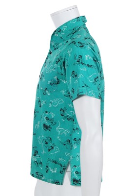 Lot 33 - A rare and early Westwood/McLaren Let it Rock caveman print linen shirt, circa 1972