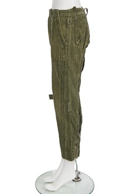 Lot 36 - A pair of Westwood/McLaren Seditionaries green corduroy trousers, circa 1978