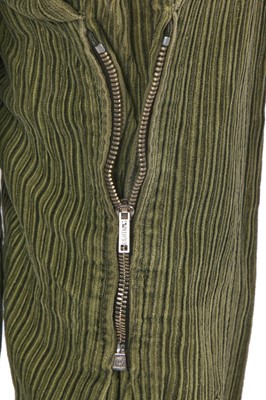 Lot 36 - A pair of Westwood/McLaren Seditionaries green corduroy trousers, circa 1978
