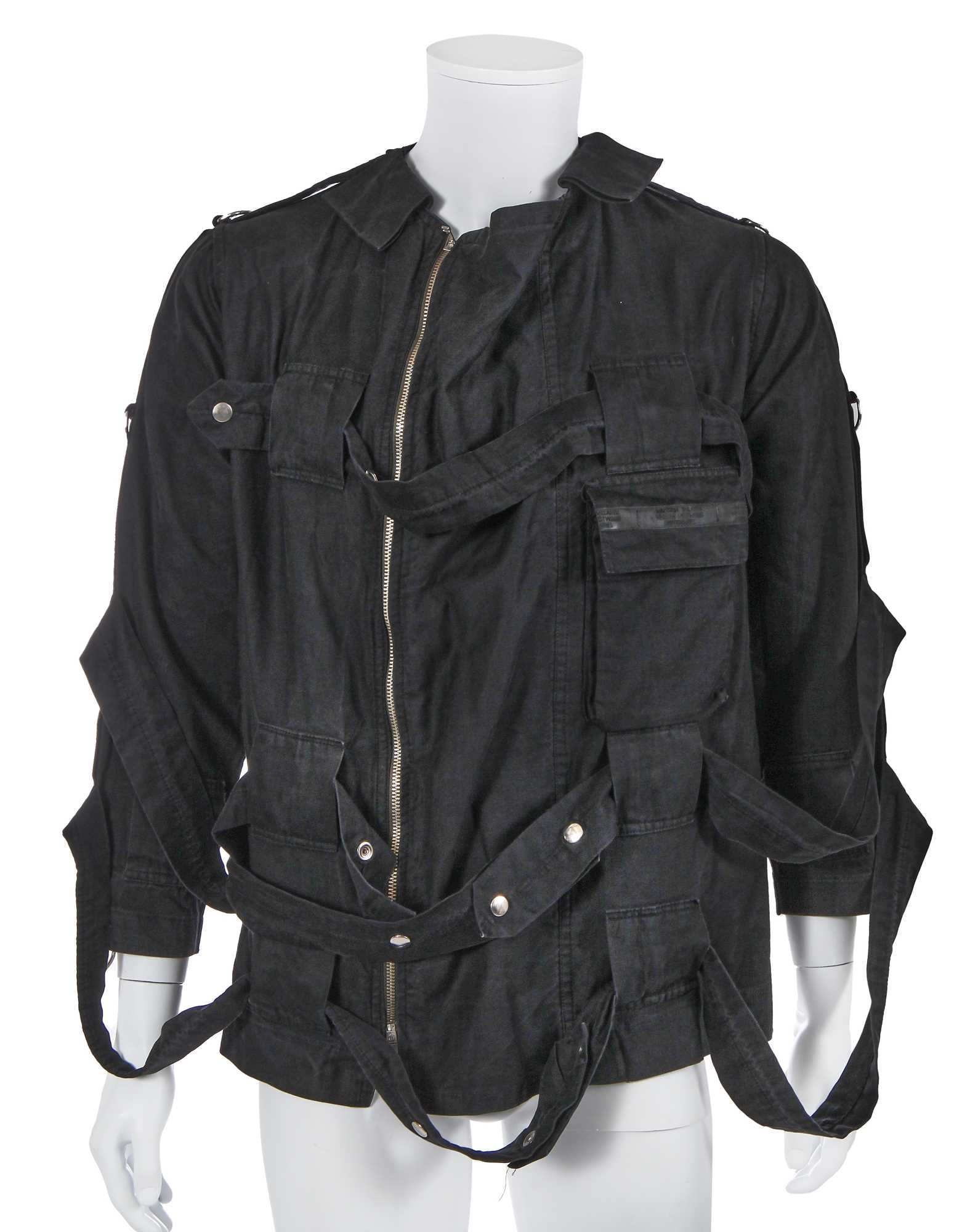 Lot 34 - A Westwood/McLaren Seditionaries black cotton blackout fabric bondage jacket, circa 1977
