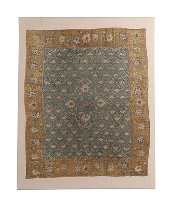 Lot 460 - An embroidered satin bocha panel, Persian,...