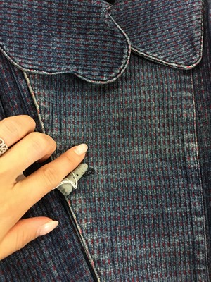 Lot 60 - A Westwood McLaren blue and red striped cotton Bedford cord ensemble, 'Hypnos' collection, Spring-Summer 1984