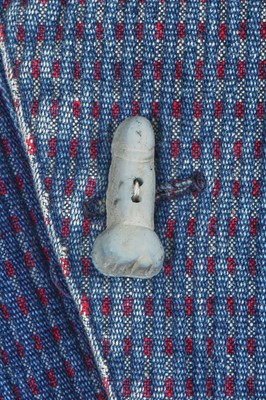 Lot 60 - A Westwood McLaren blue and red striped cotton Bedford cord ensemble, 'Hypnos' collection, Spring-Summer 1984