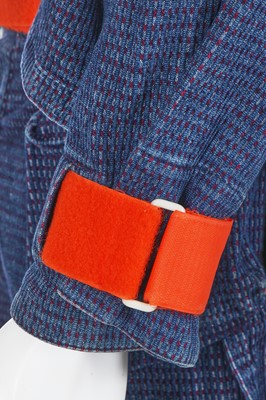 Lot 60 - A Westwood McLaren blue and red striped cotton Bedford cord ensemble, 'Hypnos' collection, Spring-Summer 1984