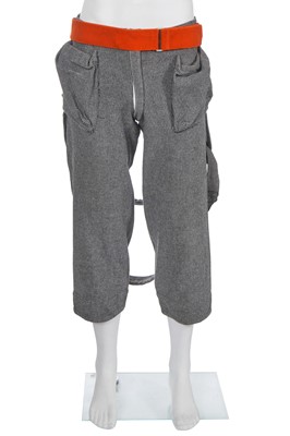 Lot 63 - A pair of Westwood/McLaren black and white piqué cotton bondage trousers, 'Hypnos' collection, Spring-Summer 1984