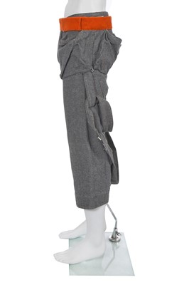 Lot 63 - A pair of Westwood/McLaren black and white piqué cotton bondage trousers, 'Hypnos' collection, Spring-Summer 1984