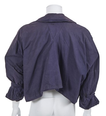 Lot 65 - A Westwood/McLaren Westwood blue cotton jacket, 'Witches' or 'Clint Eastwood' collection, circa 1984