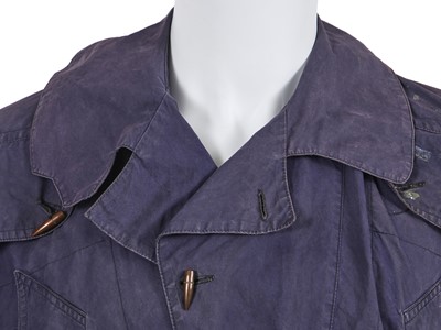 Lot 65 - A Westwood/McLaren Westwood blue cotton jacket, 'Witches' or 'Clint Eastwood' collection, circa 1984