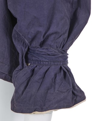 Lot 65 - A Westwood/McLaren Westwood blue cotton jacket, 'Witches' or 'Clint Eastwood' collection, circa 1984