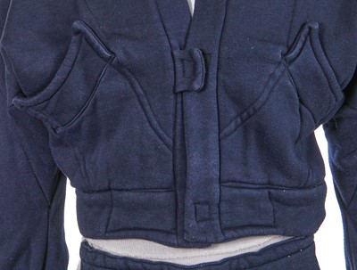 Lot 57 - A Westwood/McLaren blue cotton jersey Keith Haring print ensemble, 'Witches' Collection, Autumn-Winter 1983-84