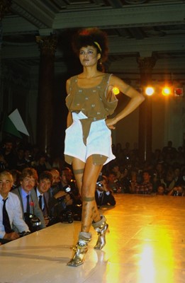 Lot 47 - A Westwood/McLaren tufted cotton ensemble, 'Savage' collection, Spring-Summer 1982