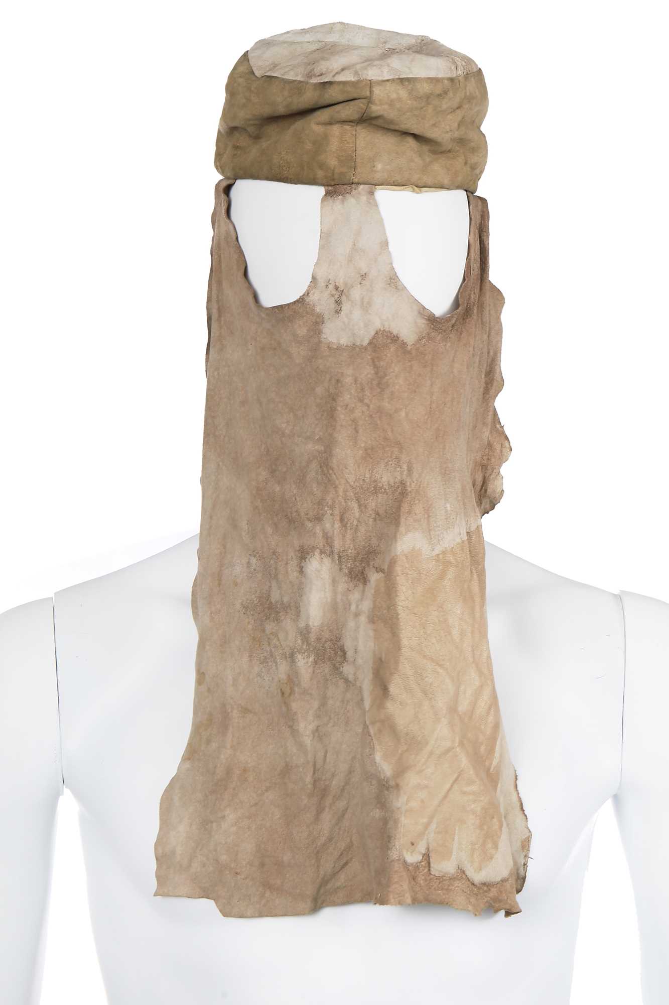 Lot 45 - A Westwood/McLaren chamois leather cap, 'Savage' collection, Spring-Summer 1982