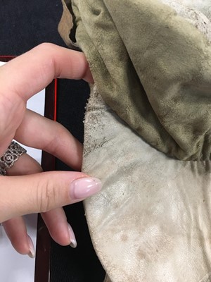 Lot 45 - A Westwood/McLaren chamois leather cap, 'Savage' collection, Spring-Summer 1982