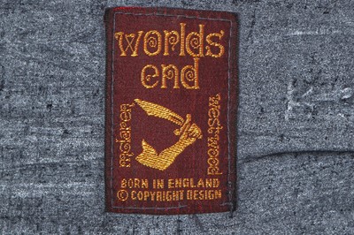 Lot 53 - A rare Westwood/McLaren knitted purple cotton 'kitchen sink' cardigan ensemble, 'Punkature' collection, Spring-Summer 1983