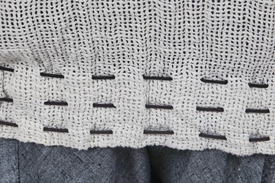 Lot 53 - A rare Westwood/McLaren knitted purple cotton 'kitchen sink' cardigan ensemble, 'Punkature' collection, Spring-Summer 1983