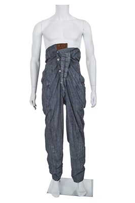 Lot 53 - A rare Westwood/McLaren knitted purple cotton 'kitchen sink' cardigan ensemble, 'Punkature' collection, Spring-Summer 1983