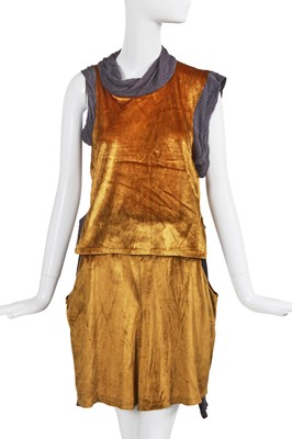 Lot 345 - A Westwood/McLaren gold velvet ensemble, 'Punkature' collection, Spring-Summer 1983