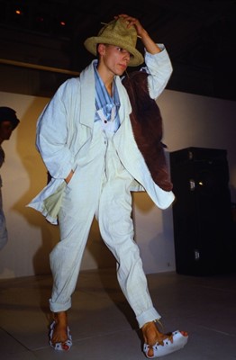 Lot 54 - A Westwood/McLaren cotton ensemble, 'Punkature' collection, Spring-Summer 1983