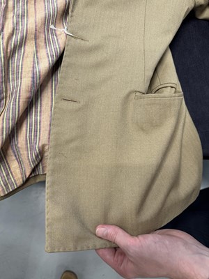 Lot 48 - A Westwood/McLaren men's beige wool suit ensemble, 'Nostalgia of Mud (Buffalo)' collection, Autumn-Winter 1982-83