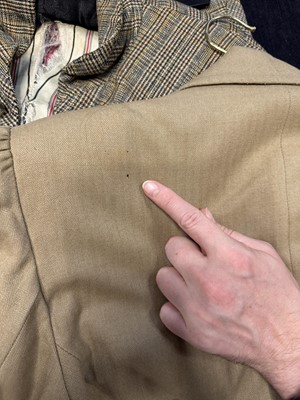 Lot 48 - A Westwood/McLaren men's beige wool suit ensemble, 'Nostalgia of Mud (Buffalo)' collection, Autumn-Winter 1982-83