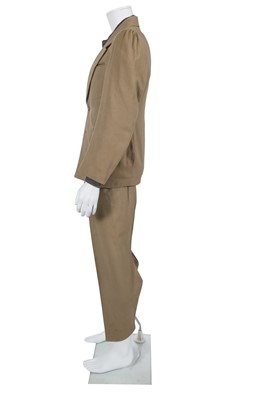 Lot 48 - A Westwood/McLaren men's beige wool suit ensemble, 'Nostalgia of Mud (Buffalo)' collection, Autumn-Winter 1982-83