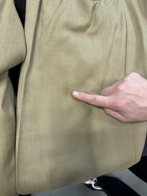 Lot 48 - A Westwood/McLaren men's beige wool suit ensemble, 'Nostalgia of Mud (Buffalo)' collection, Autumn-Winter 1982-83
