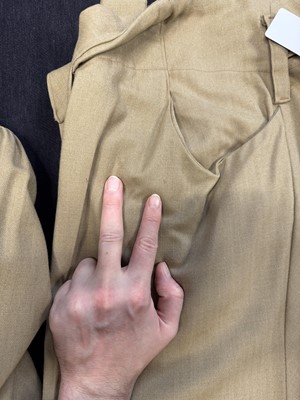 Lot 48 - A Westwood/McLaren men's beige wool suit ensemble, 'Nostalgia of Mud (Buffalo)' collection, Autumn-Winter 1982-83