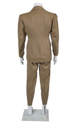 Lot 48 - A Westwood/McLaren men's beige wool suit ensemble, 'Nostalgia of Mud (Buffalo)' collection, Autumn-Winter 1982-83