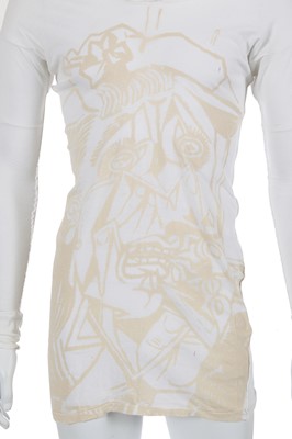 Lot 50 - A Westwood/McLaren 'Picasso' print white cotton jersey hooded t-shirt, 'Nostalgia of Mud (Buffalo)' collection, Autumn-Winter 1982-83