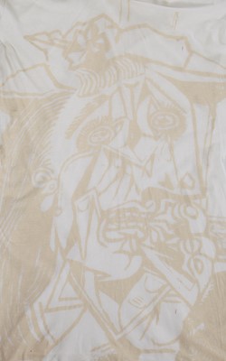 Lot 50 - A Westwood/McLaren 'Picasso' print white cotton jersey hooded t-shirt, 'Nostalgia of Mud (Buffalo)' collection, Autumn-Winter 1982-83