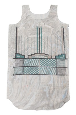 Lot 51 - A Westwood/McLaren marbled 'power station' print tunic/vest, 'Nostalgia of Mud (Buffalo)' collection, Autumn-Winter 1982-83