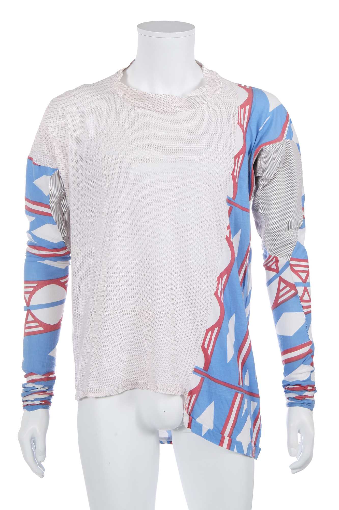 Lot 40 - A Westwood/McLaren Navajo print cotton jersey top, 'Pirate' collection, Autumn-Winter 1981-82