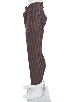 Lot 41 - A pair of Westwood/McLaren madras striped cotton trousers, 'Pirate' collection, Autumn-Winter 1981-82