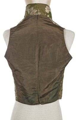 Lot 175 - An unusual gentleman's brocaded green silk waistcoat, circa 1810
