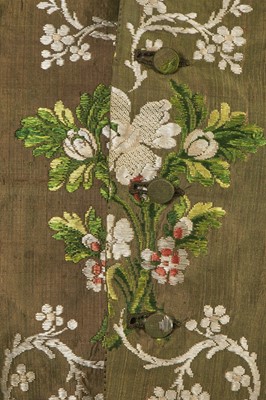 Lot 175 - An unusual gentleman's brocaded green silk waistcoat, circa 1810
